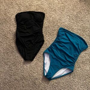2 strapless swimsuits